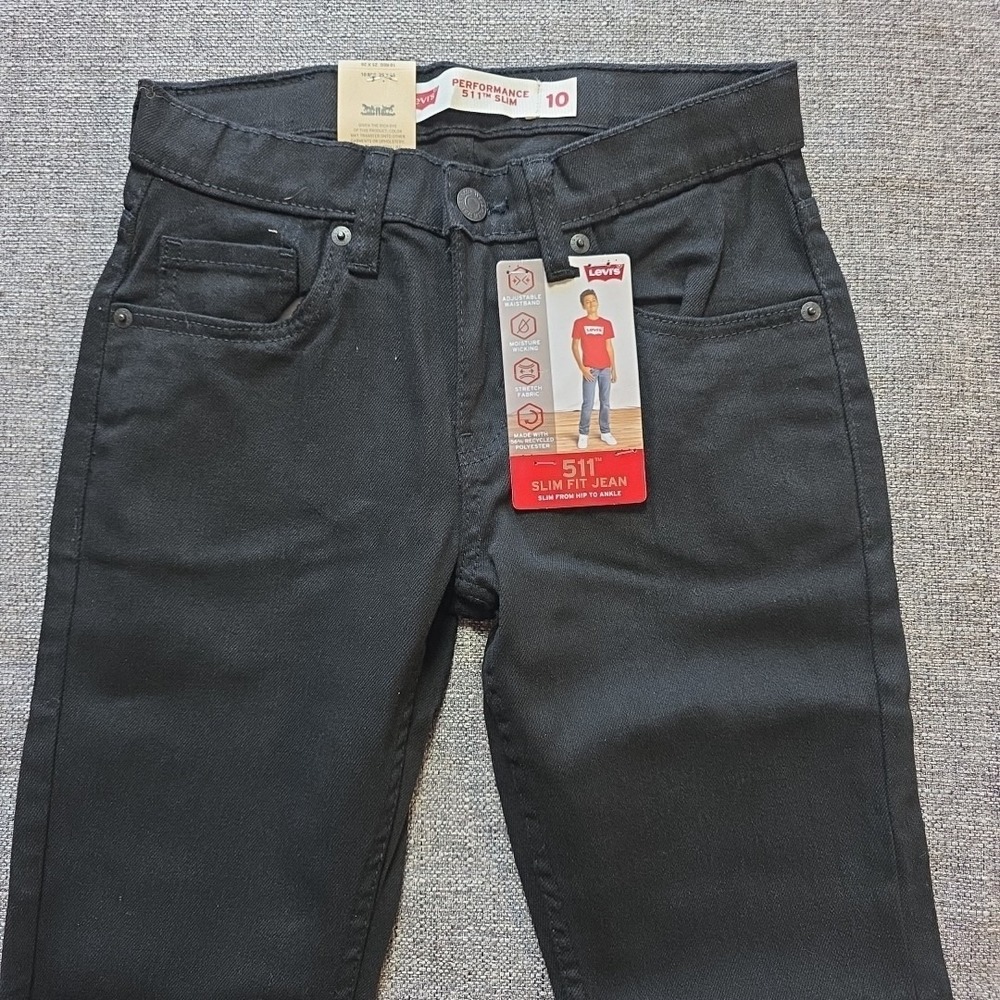 Levi's Boys 511 Slim Fit Denim Jean Size 10 Black
